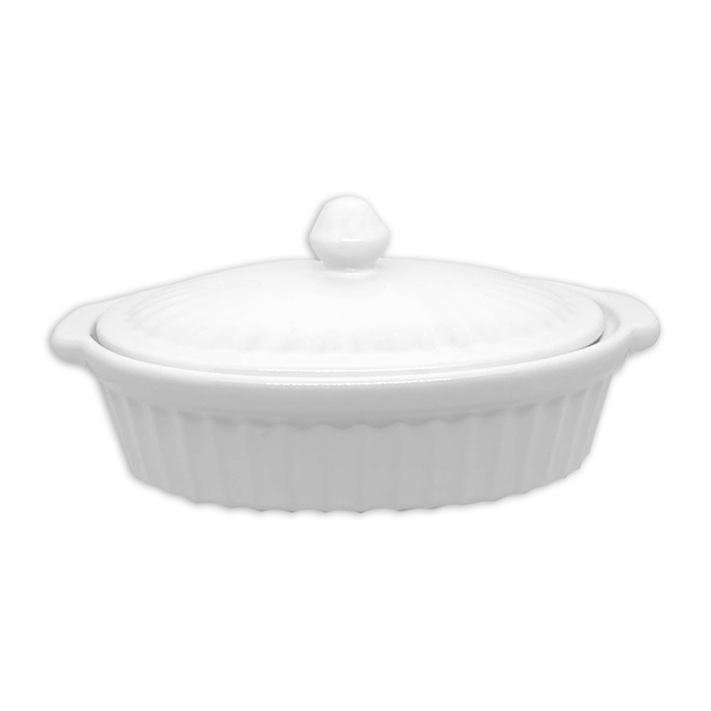 NLZ Ceramic Stoneware Kitchen Cooking Casserole Dish W/Cover (2 Pieces)