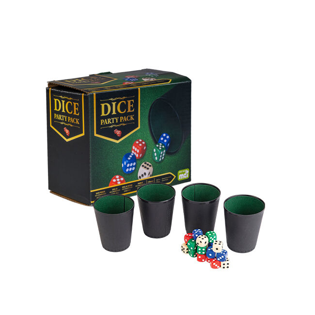 Mdi Dice Games Set with 4 Glass Cups Party Game Portable Multicoloured
