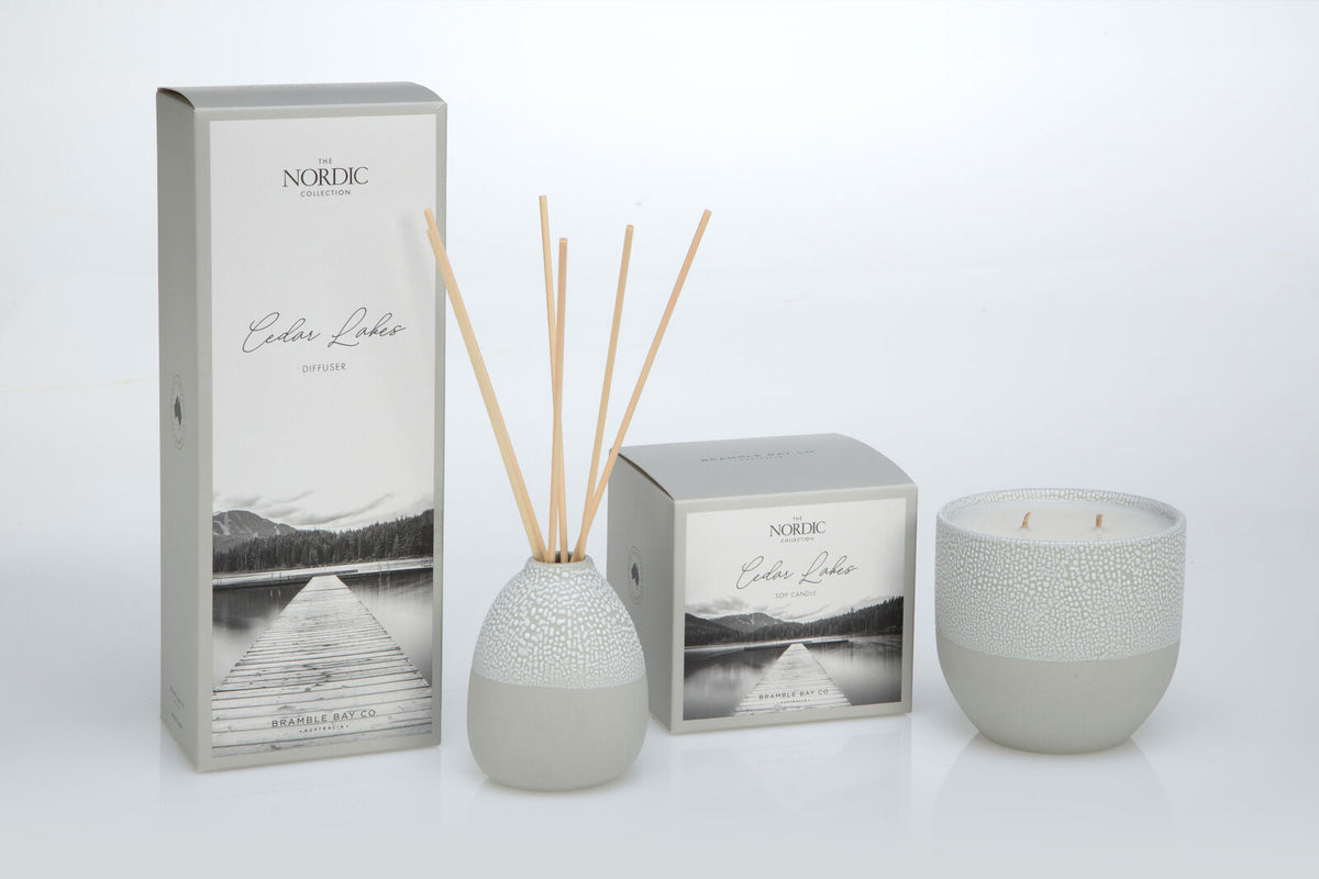 Bramble Bay Nordic Cedar Lakes Candle Fresh Pine Eucalyptus and Moss 400g (2 Pack) — image 3