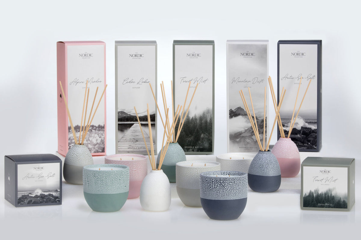 Bramble Bay Nordic Cedar Lakes Diffuser Home Fragrance Grey (2 Pack) — image 3
