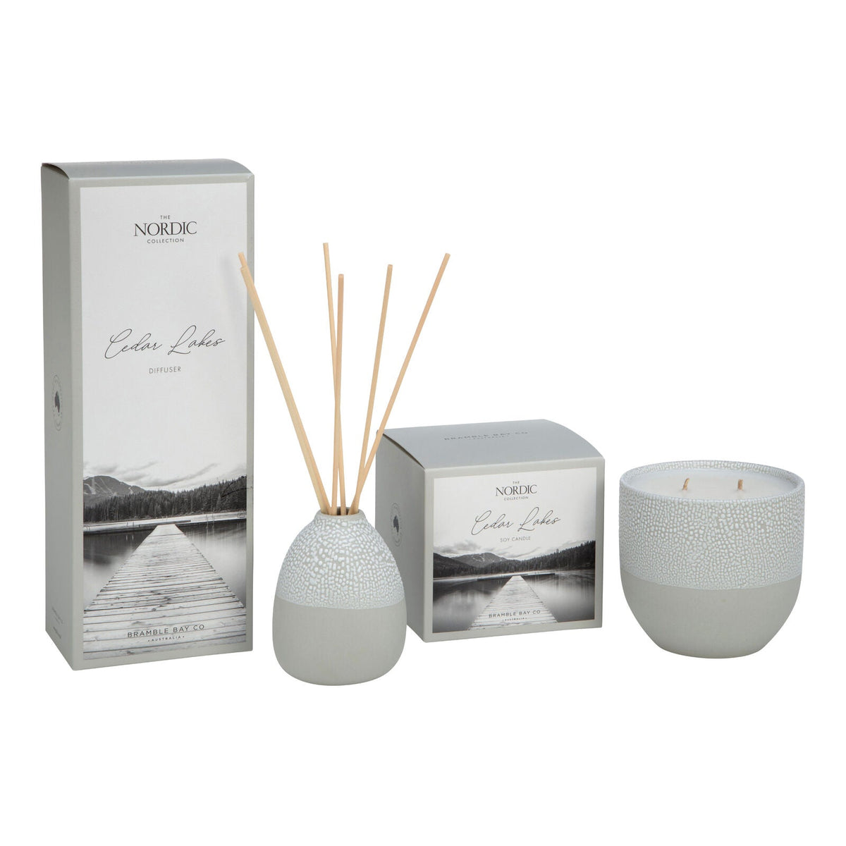 Bramble Bay Nordic Cedar Lakes Diffuser Home Fragrance Grey (2 Pack) — image 4