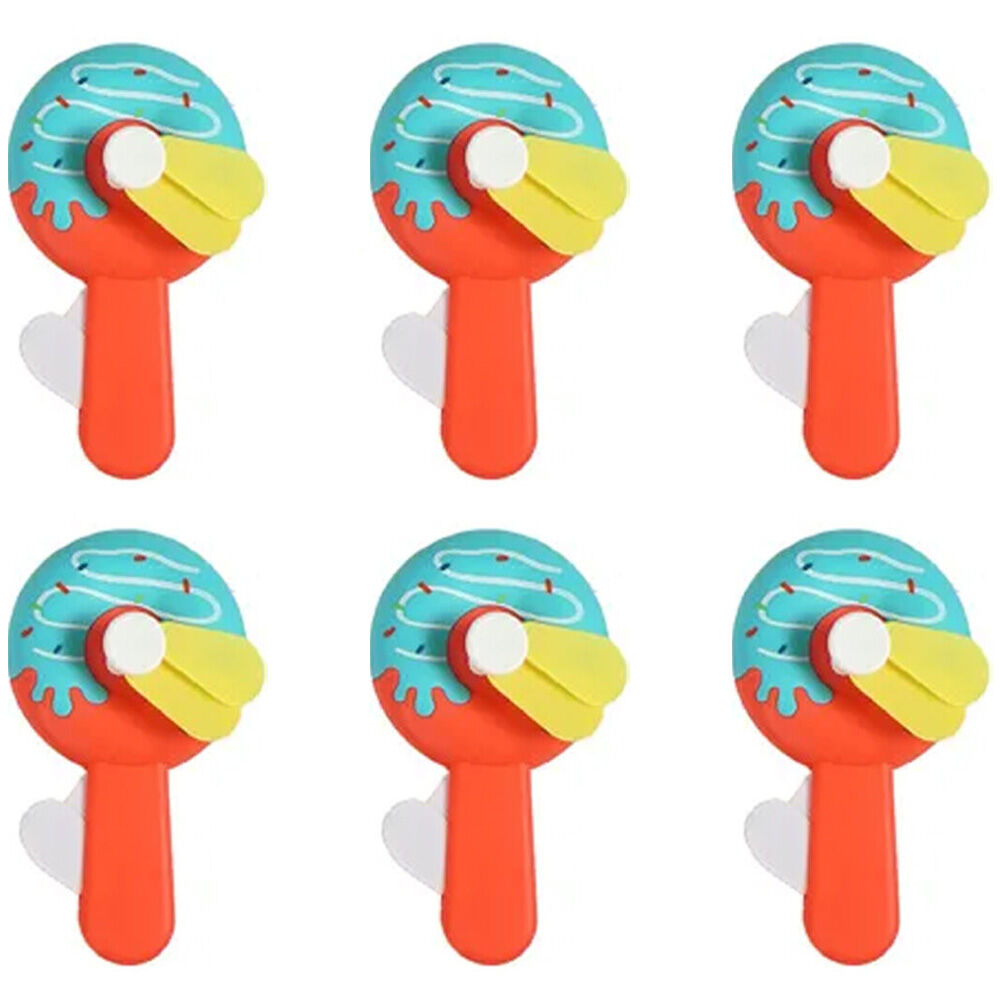 Jemark Portable Hand Held Fan Donut Compact Travel Fan 2414x7cm Assorted (6 Pack)