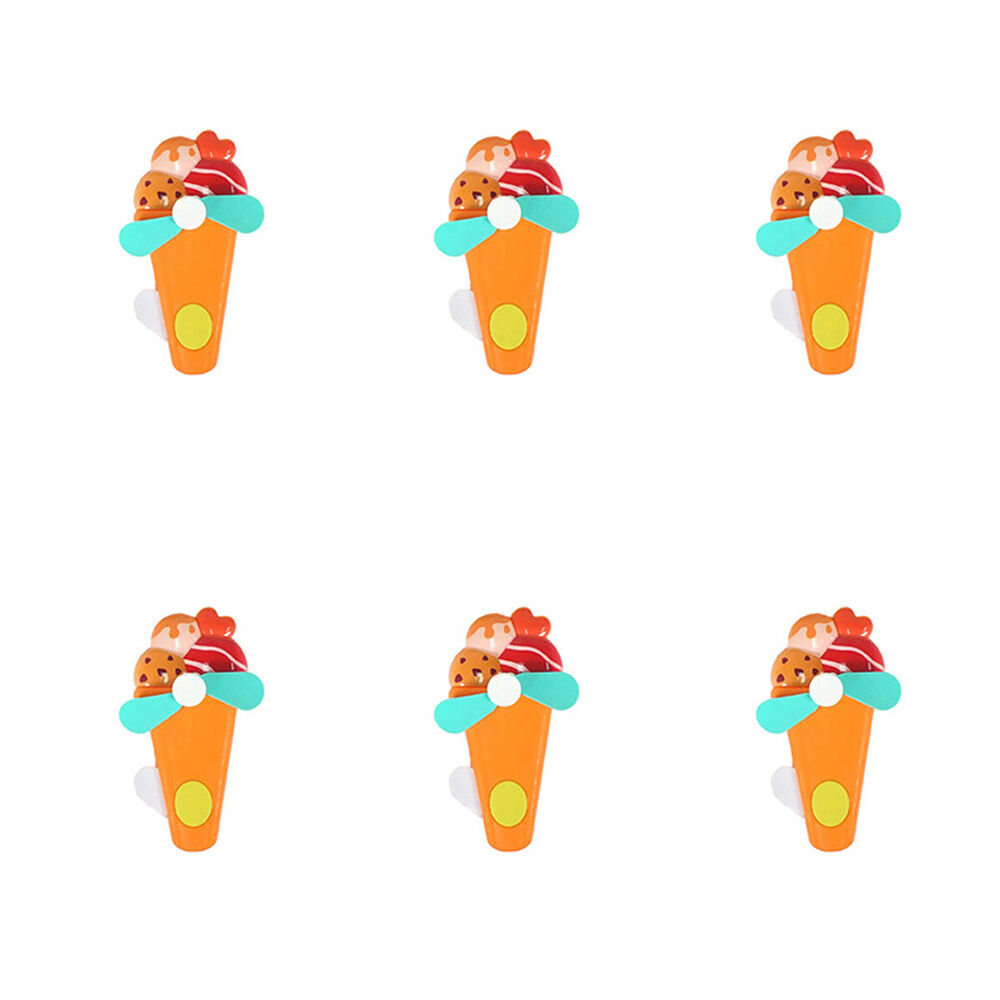 Jemark Portable Hand Held Fan Ice Cream Compact Travel Fan 1214x7cm Assorted (6 Pack)