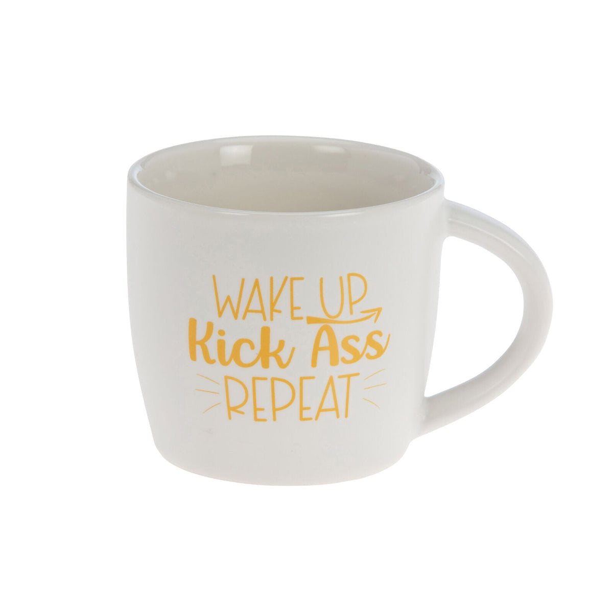 Bramble Bay Wake Up, Kick*ss Inspirational Novelty Mug White and Yellow (4 Pack) — image 2