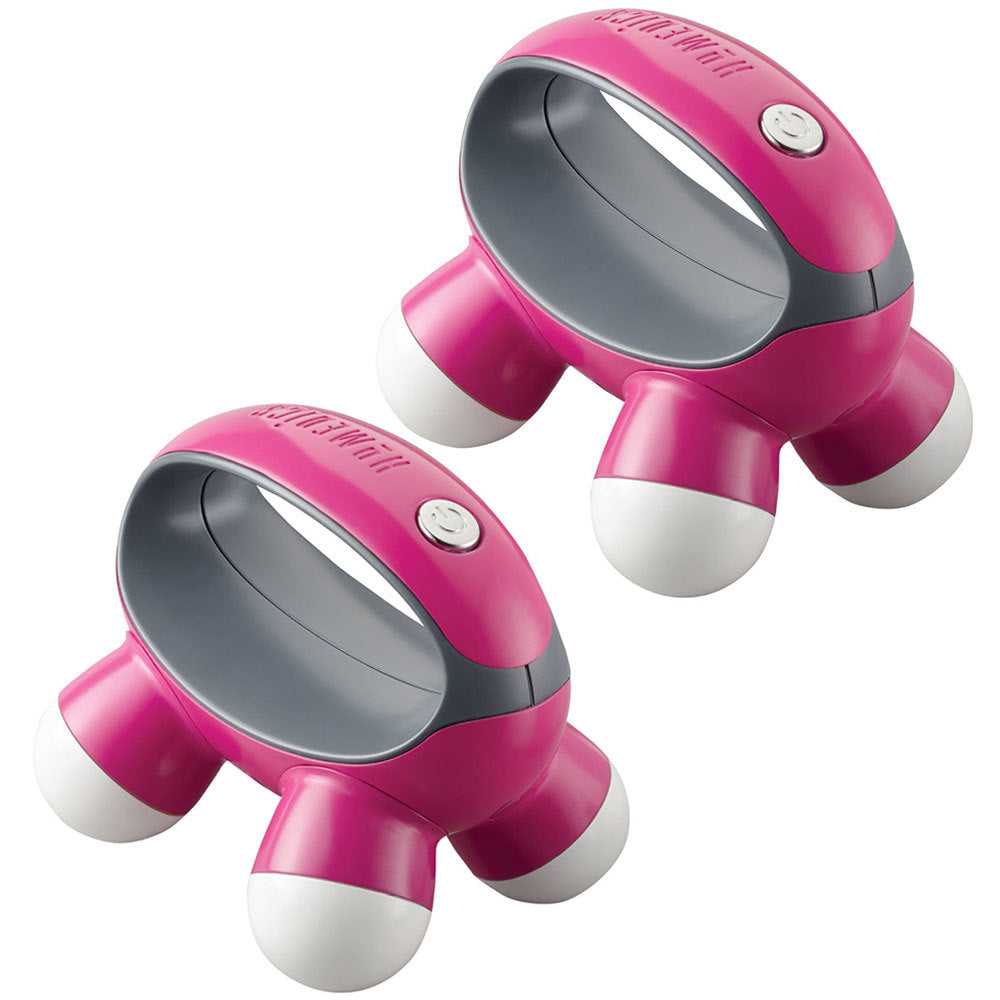 Homedics QuaD Portable Electric Hand Held Vibration Massager Body/Back - Pink (2 Pack)