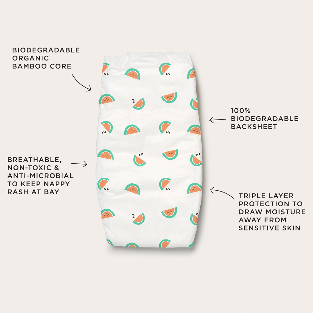 Tooshies Bamboo Eco Organic Unisex 4-8kg Nappies Infant Size 2 Diapers (96 Pieces) — image 2