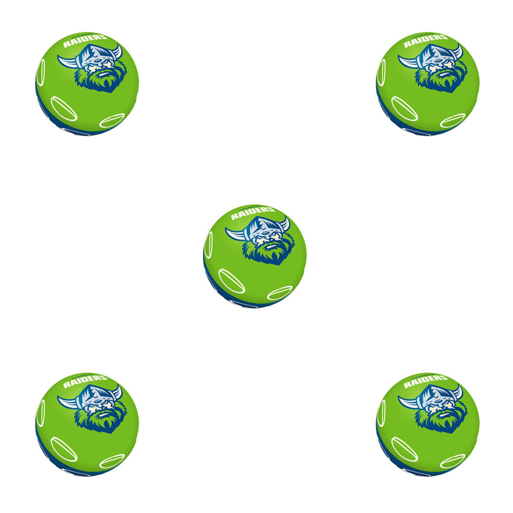 NRL Canberra Raiders NRL Super-High Bounce Ball 60mm Kids Sport Toy Green (5 Pack)