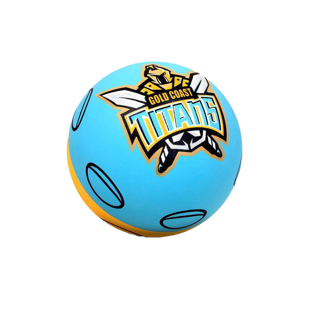 NRL Gold Coast Titans NRL Super-High Bounce Ball 60mm Kids Sports Toy Blue (5 Pack) — image 2