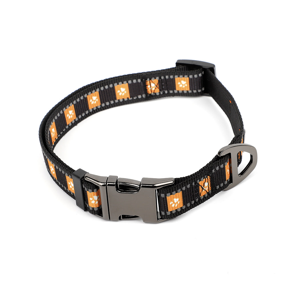 NRL Wests Tigers Merch Pet/Dog Reflective Adjustable Collar Nylon 38cm-58cm