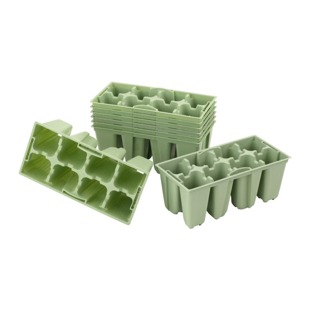 Homeleisure GYO 8-Cell Plastic Seedlings Tray Planting Propagation Sage (8 Pieces)