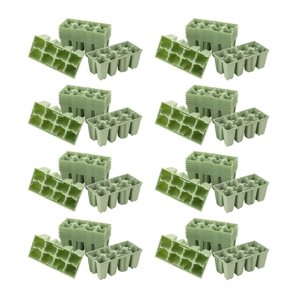 Homeleisure 8pc Homeleisure GYO 8-Cell Plastic Seedlings Tray Planting Propagation Sage (8 Pack)