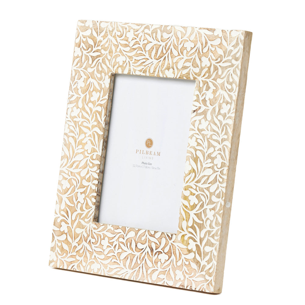 Pilbeam Living Ambretta Wood 5x7'' Picture/Photo Frame Home Decor White Wash