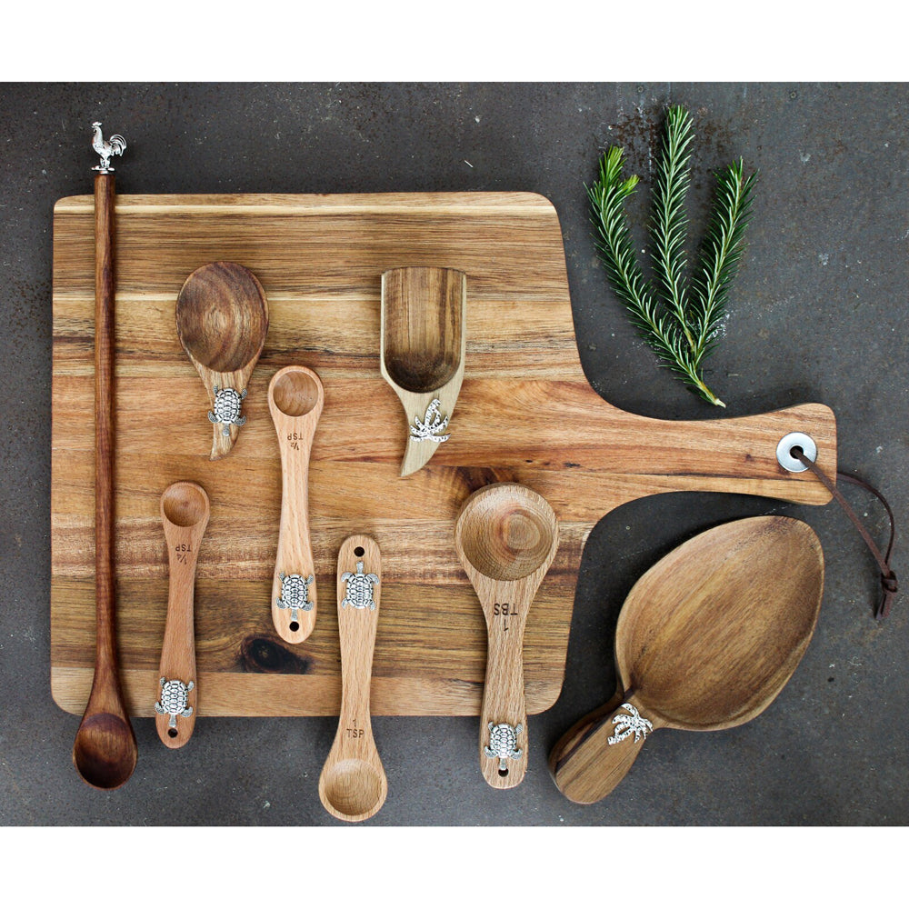 LVD 4pc LVD Acacia/Metal Measuring Spoon Set Cooking/Baking Utensils Turtles (2 Pack) — image 3