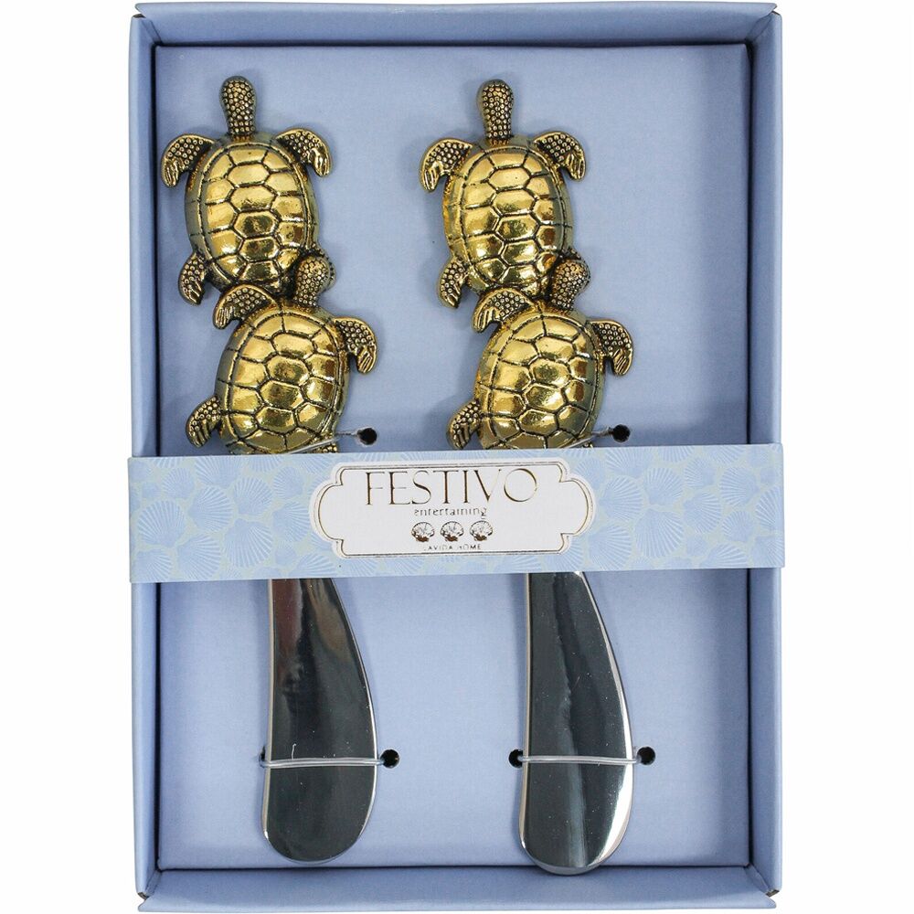 LVD Spreader Gold Turtle Kitchen Cutlery Serveware/Tableware 14.5X10.5CM (2 Pieces)