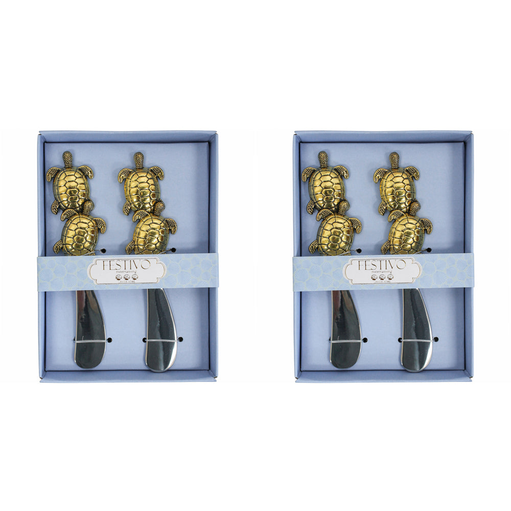 LVD 2pc LVD Spreader Gold Turtle Kitchen Cutlery Serveware/Tableware 14.5X10.5CM (2 Pack)