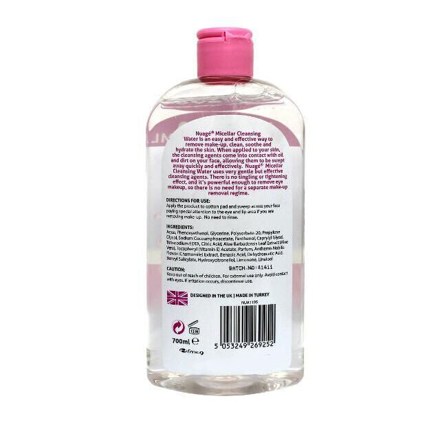 Nuage Micellar Cleansing Water Aloe Vera 700ml Liquid Makeup Remover (3 Pack) — image 3