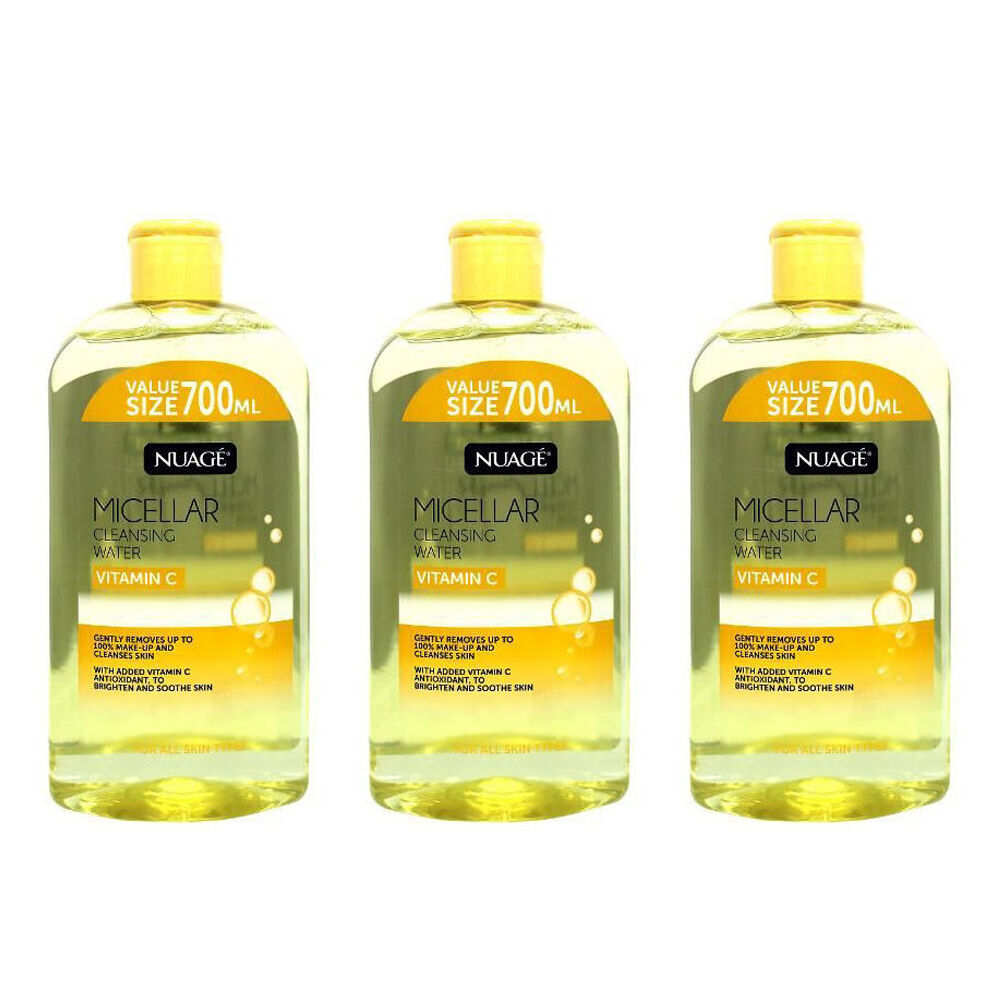 Nuage Micellar Cleansing Water Vitamin C 700ml Liquid Makeup Remover (3 Pack)
