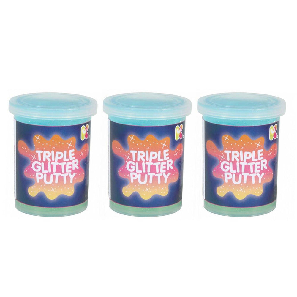 Fumfings Novelty Triple Glitter Putty 6cm Squish Art Toys Kids/Child 3y+ Asst (3 Pack)