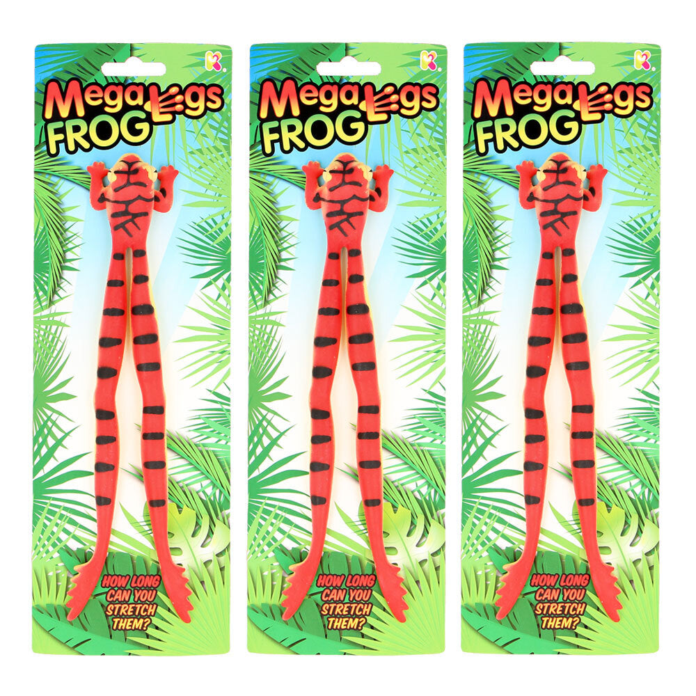 Fumfings Animal Mega Legs Frog 30cm Stretchy Soft Toys Kids/Toddler/Child 3y+ (3 Pack)