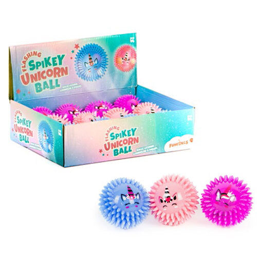 Fumfings Novelty 7cm Flashing Spikey Unicorn Balls Squeezy Toys 3y+ Assorted — image 2