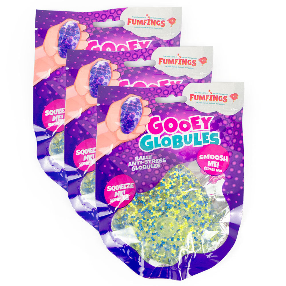 Fumfings Novelty 6cm Gooey Globules Stress Relief Sensory Toys 3y+ Kids Asst (3 Pack)