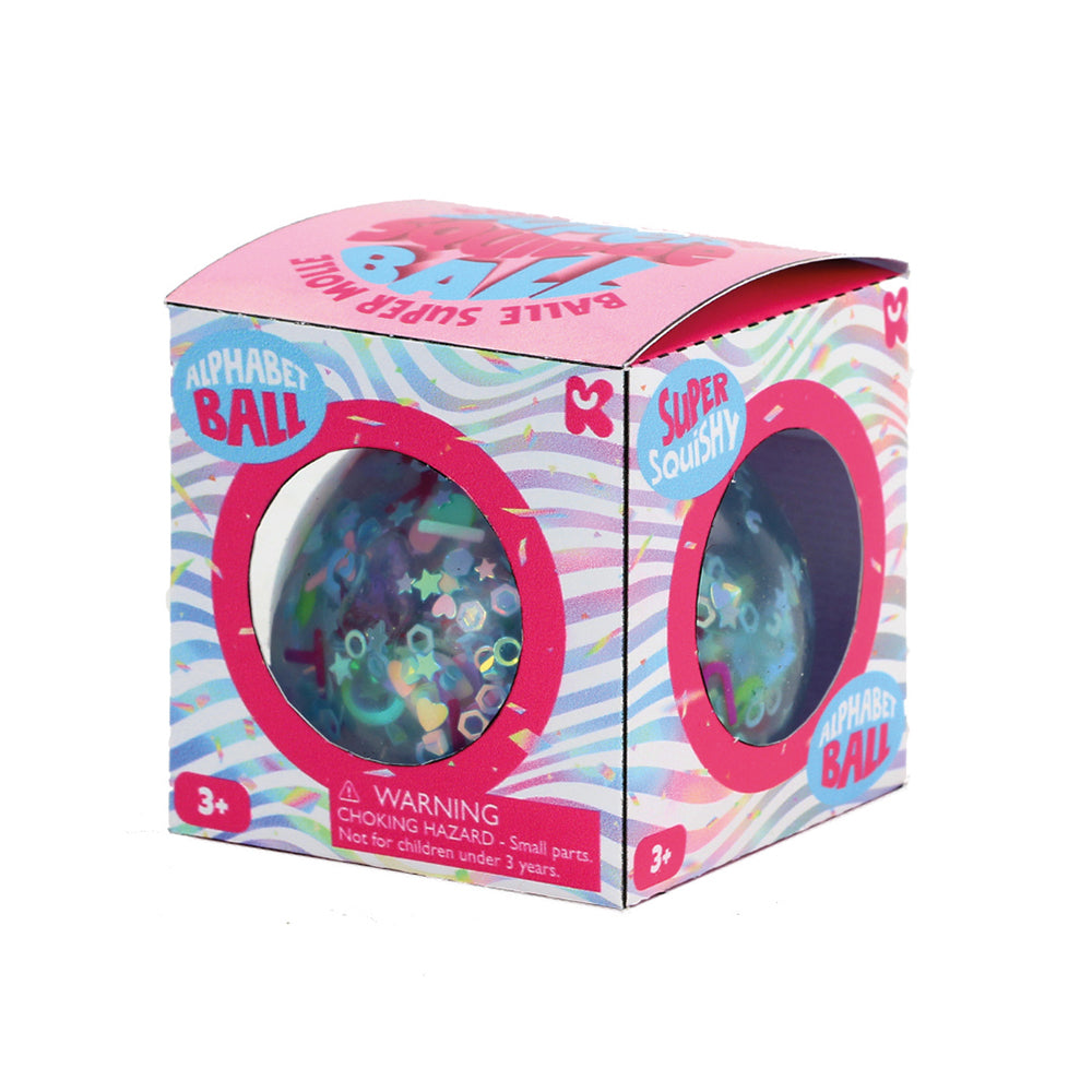 Fumfings 6cm Squishy Alphabet Glitter Ball Sensory Kids Fun Play Soft Toy 3y+
