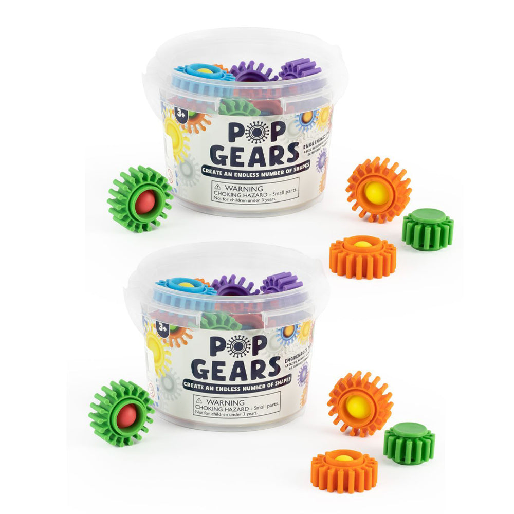 Pocket Money Fun 12.5cm Pop Gears Kids/Children Educational Building Play Toy (2 Pack)