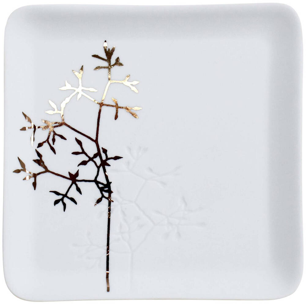 LVD Porcelain Trinket Soap Dish Holder Willow Bathroom Decor 12.8x12.8cm White