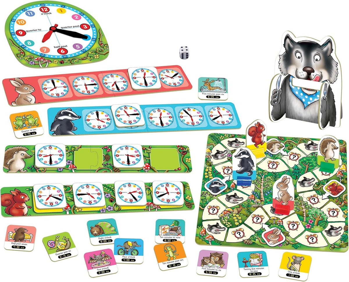 Orchard Toys What's The Time Kids Educational Numbers Mr. Wolf Puzzle Card Game — image 4