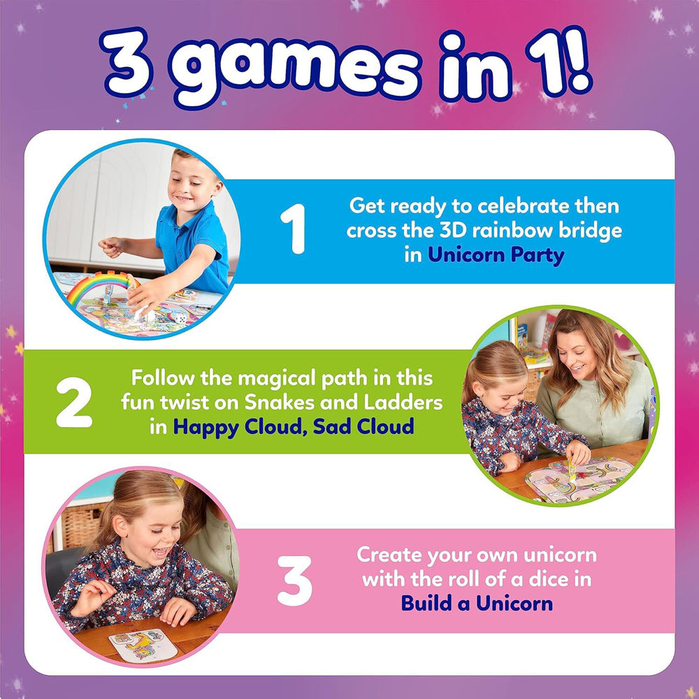 Orchard Toys Orchard Game 3-In-1 Unicorn Fun Kids/Childrens Educational Fun Play Toy 3+