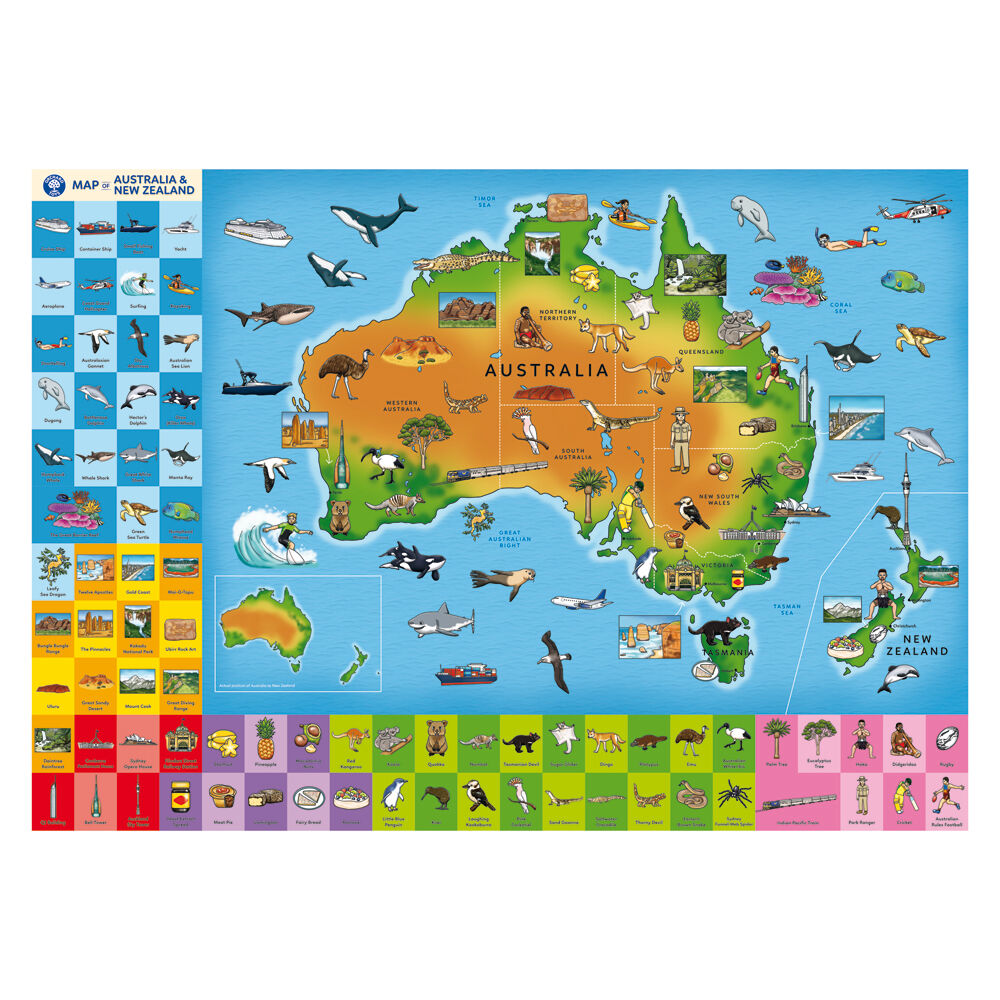 Orchard Toys Map of Australia & New Zealand Jigsaw Puzzle Kids Game 5y+ (150 Pieces) — image 2