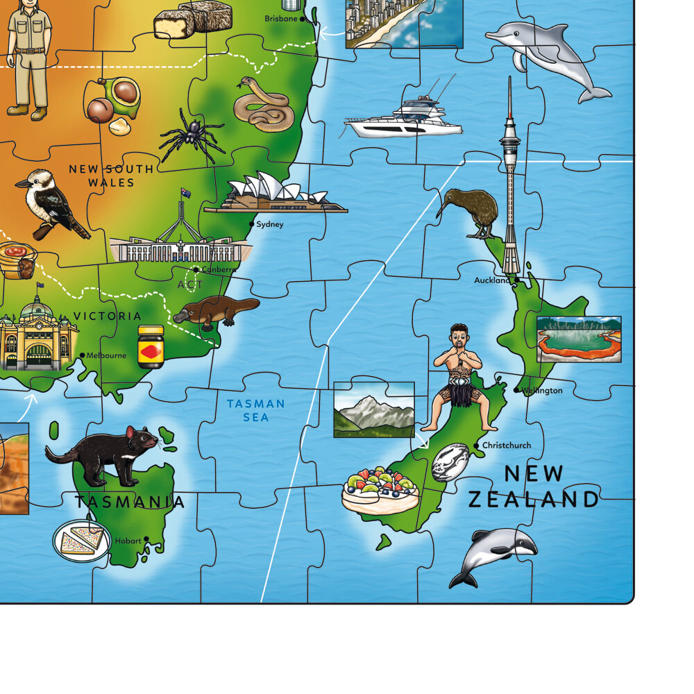 Orchard Toys Map of Australia & New Zealand Jigsaw Puzzle Kids Game 5y+ (150 Pieces) — image 4
