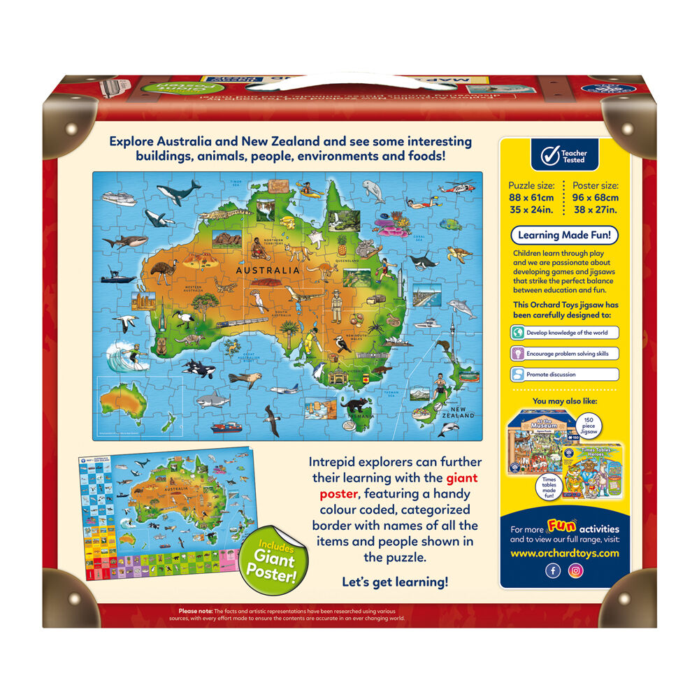 Orchard Toys Map of Australia & New Zealand Jigsaw Puzzle Kids Game 5y+ (150 Pieces) — image 7