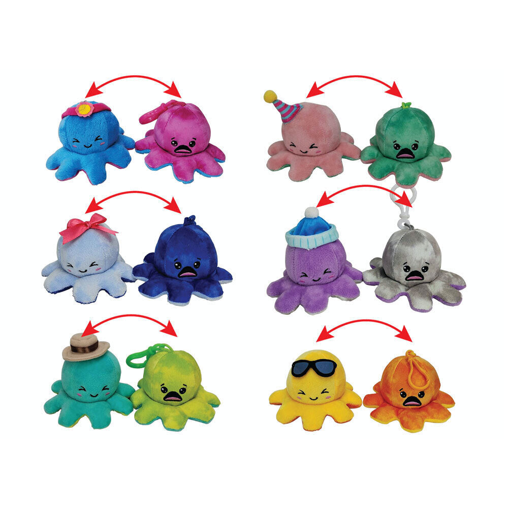 Bensons Reversible Octopus Wave 2 Bag Clip Kids/Childrens Plush Toy 0y+ Asstd — image 3