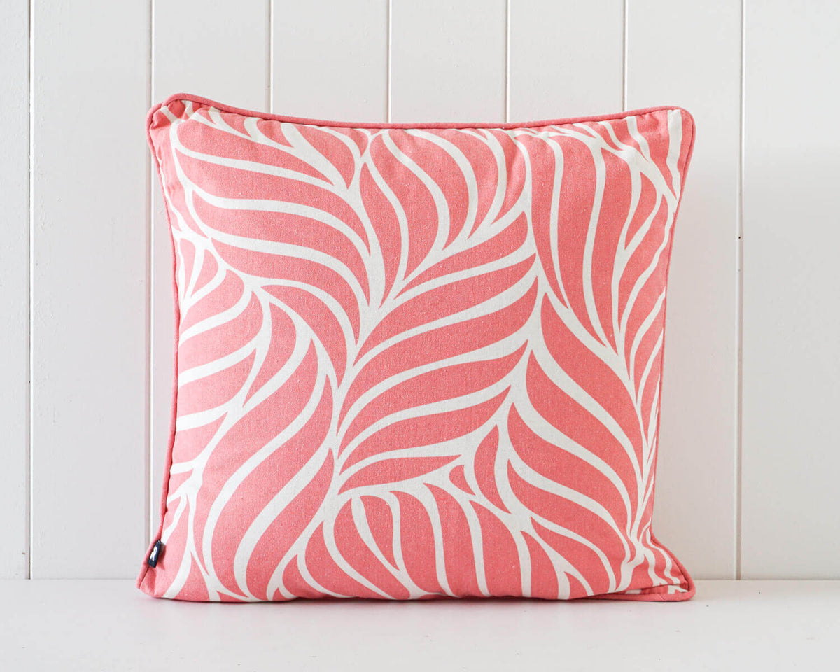 Rayell Indoor Square Printed Decorative Cushion Leaf Love Tangerine 45x45cm