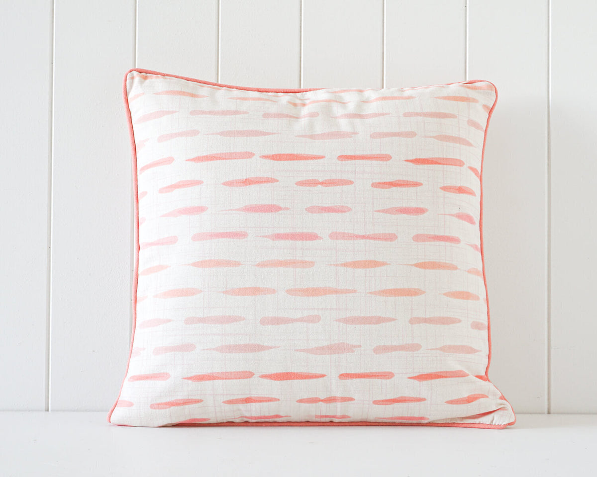 Rayell Indoor Square Cushion Lines Pattern Print Home/Lounge Decor 45x45cm — Orange
