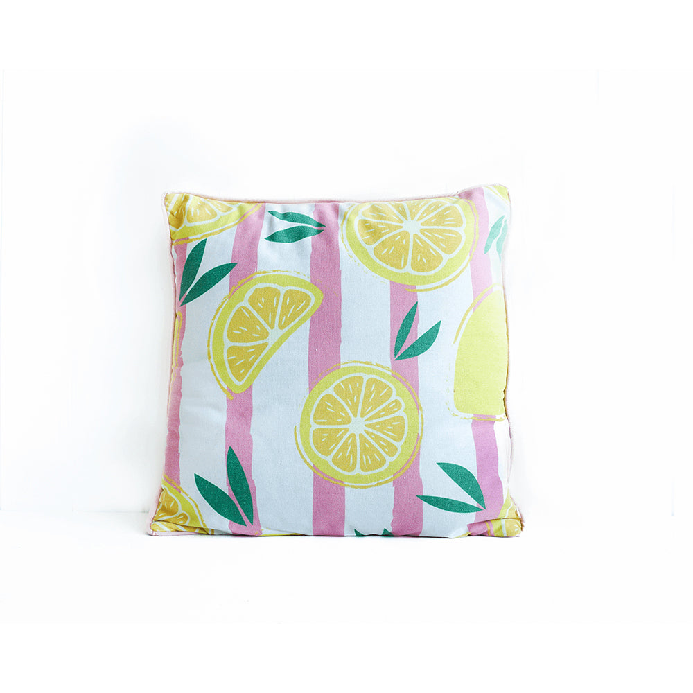Rayell Indoor Square Cushion Lemon Luxury Bedroom/Lounge Decor 45x45cm — Pink