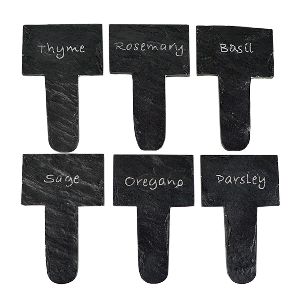Life Botanic Resin Herb Garden Sage/Basil Pot Name/Label/Engraved Sticks BLK (6 Pieces)