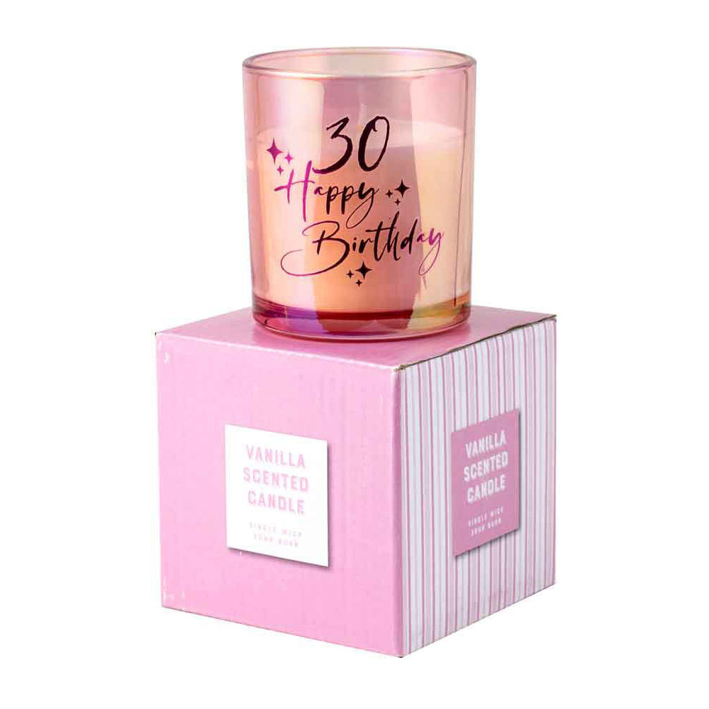 LMD 30th Pink Chrome Candle Vanilla Fragrance 45hr Burntime Keepsake Gift Set (2 Pack) — image 2