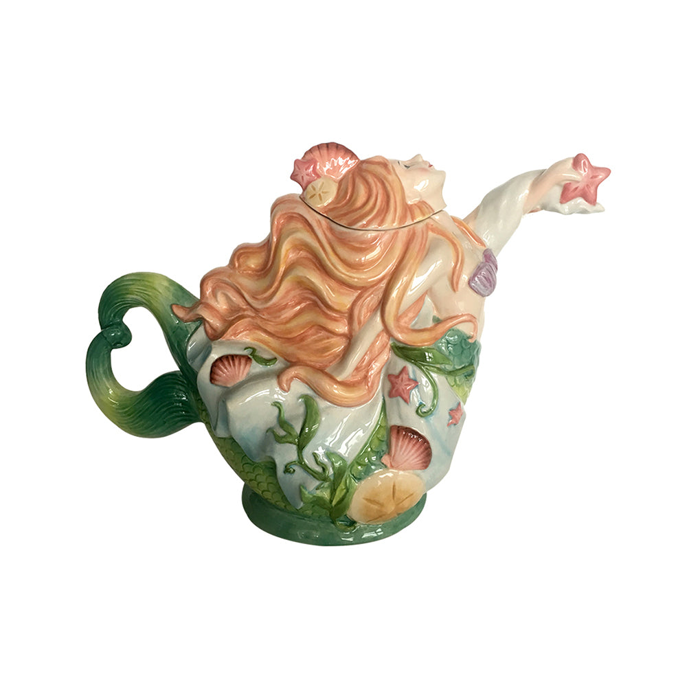 LMD Mermaid Novelty Funny Gift Collectable Ceramic Themed Tea/Coffee Teapot 25cm