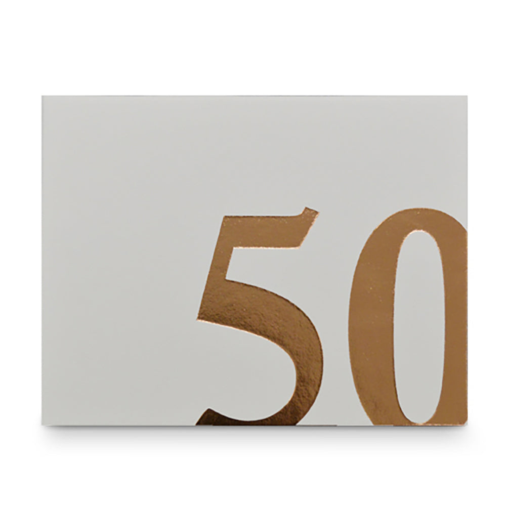 LMD 50th Guest Book Rose Gold Text 27x19cm Novelty Birthday Signing Decor Notepad