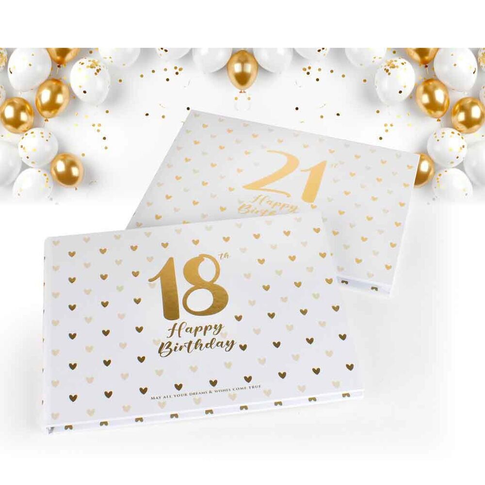 LMD 18th Sweet Heart Guest Book w/ Gold Text Cardboard Rectangle 23x18cm (2 Pack) — image 3