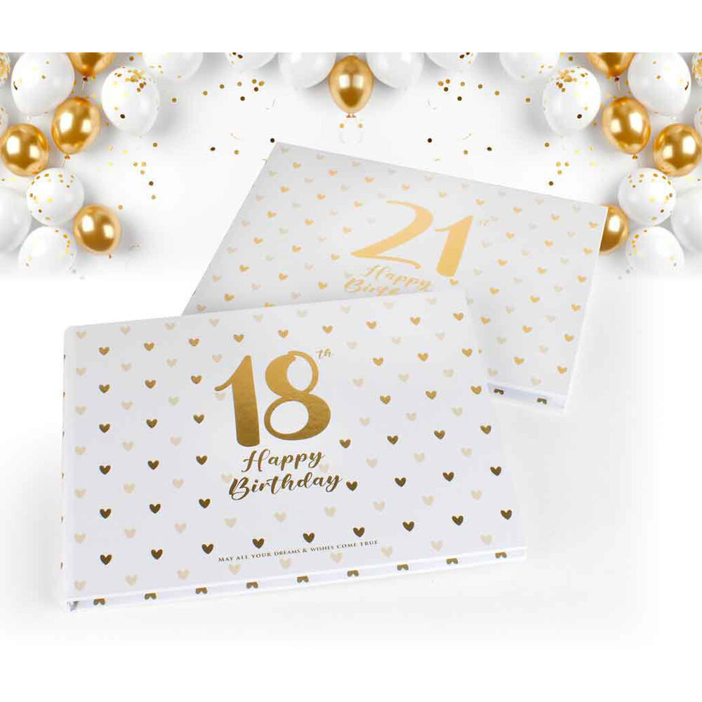 LMD 18th Sweet Heart Guest Book w/ Gold Text Cardboard Rectangle 23x18cm — image 2