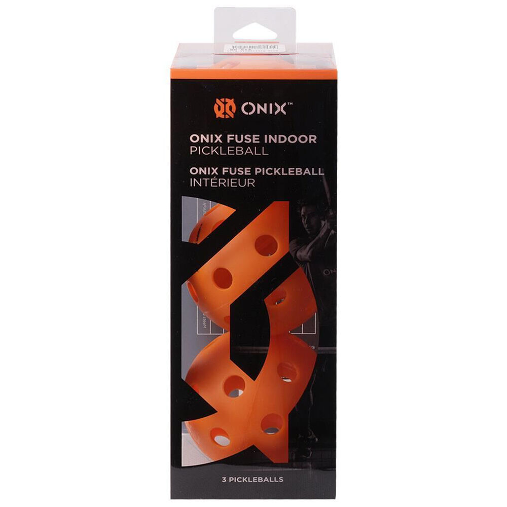 Onix Fuse Pickleball Indoor Ball Sports Practice/Training Orange (3 Pieces)