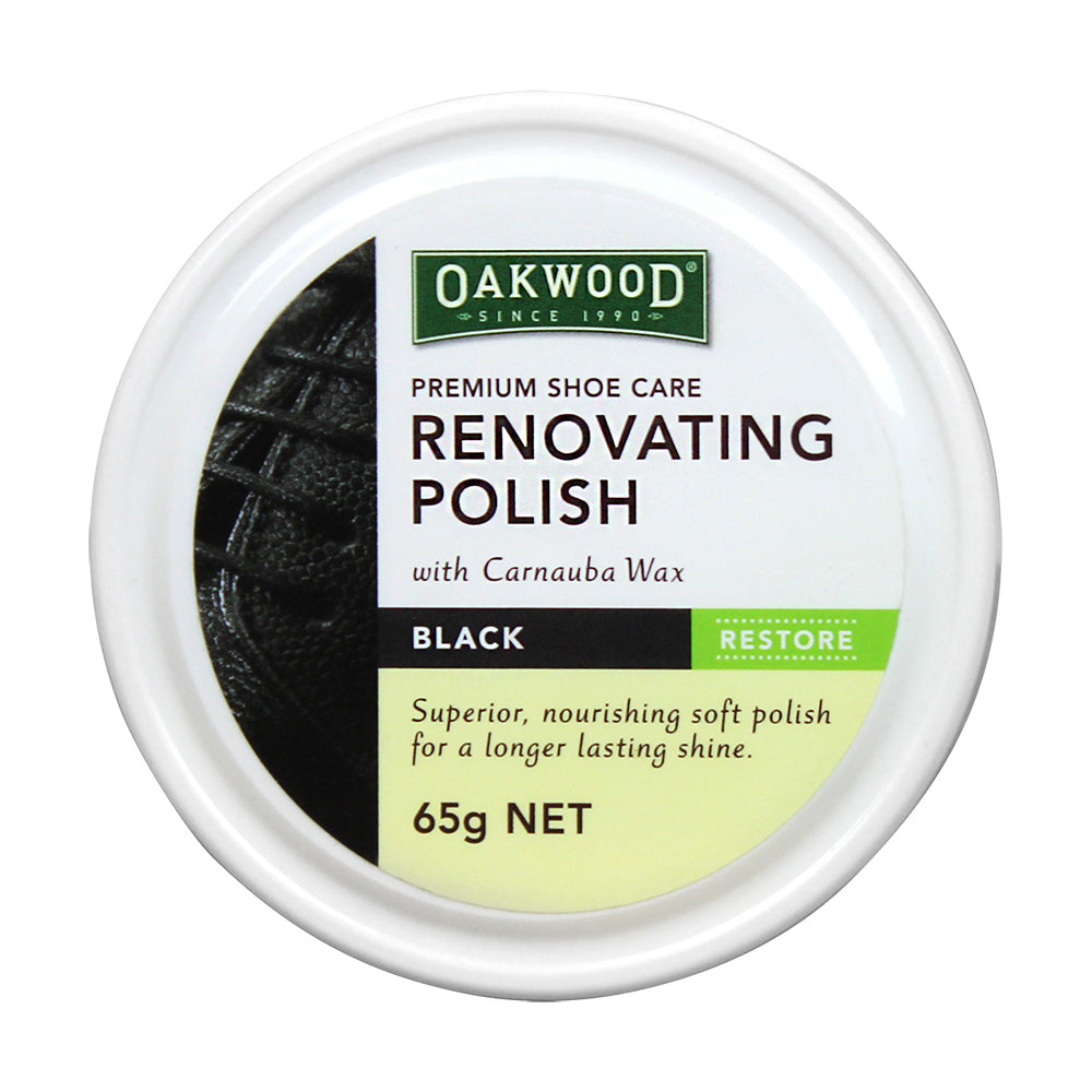 Oakwood 65g Superior Shoe Care Renovating Soft Polish w/ Carnauba Wax Black — image 2