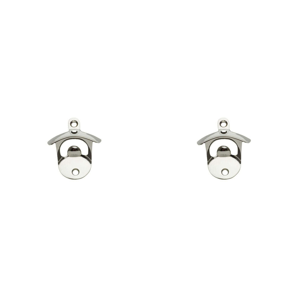 Winex Wall Mounted Bottle Opener Lid Cap Remover Barware Accessory Silver (2 Pack)