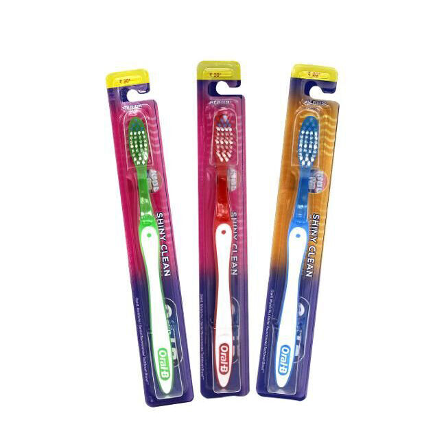 Oral B Shiny Clean Medium Standard Toothbrush Teeth Cleaning Dental Care (12 Pack) — image 3