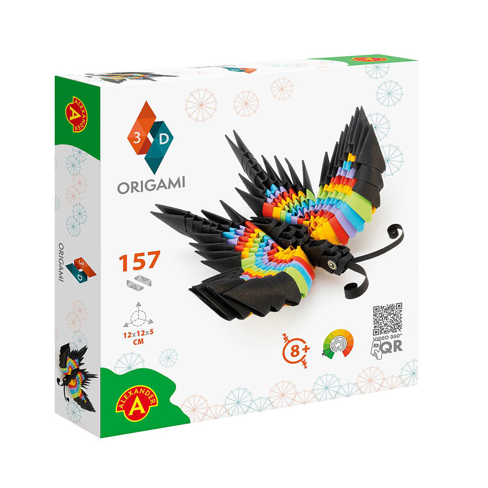 Origami 3D Paperfolding Butterfly Paper Sculpture Kids Craft Toy Kit 8+ (157 Pieces) — image 3