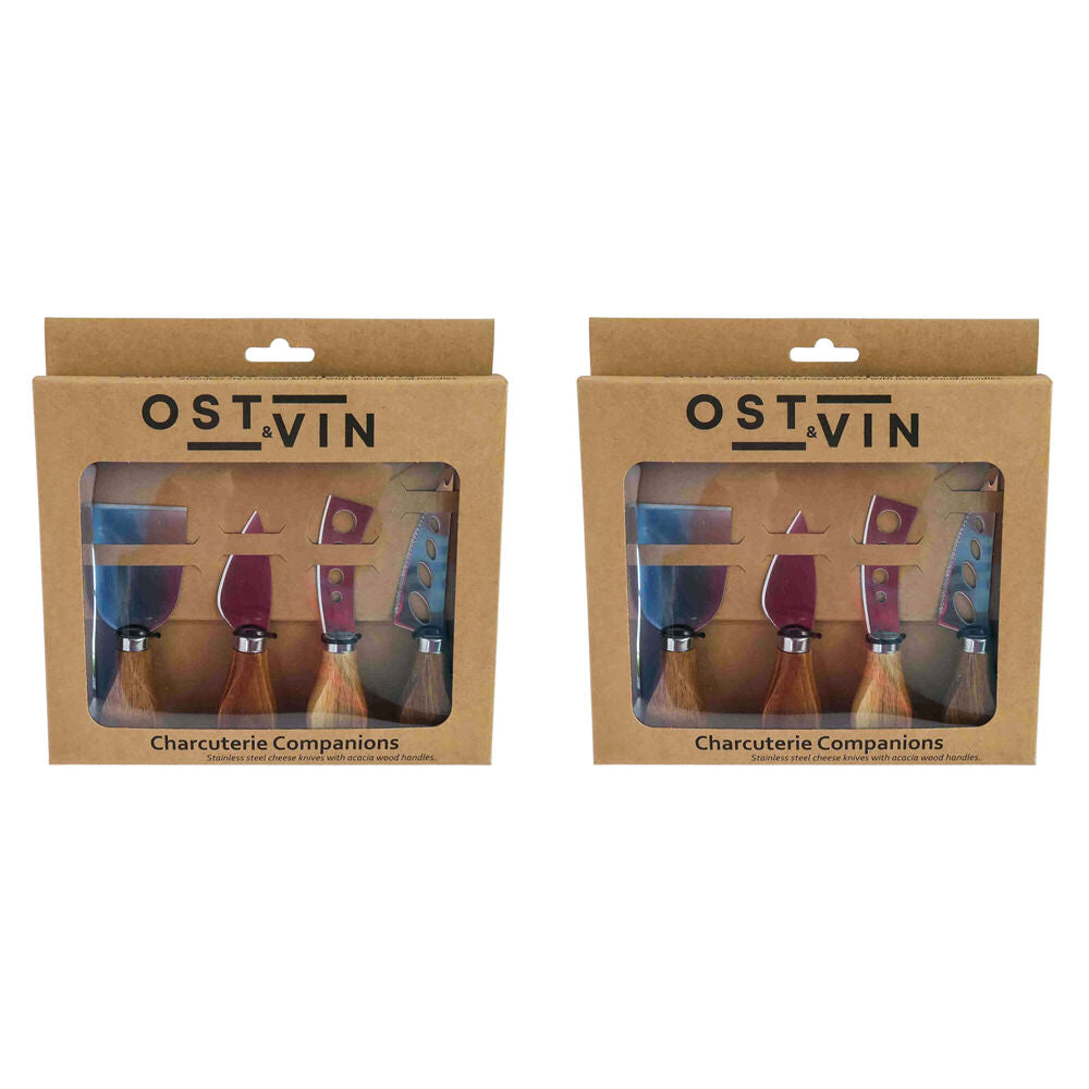 NF Living 4pc NF Living Acacian Cheese Set Knife Dinnerware/Serveware Brown (2 Pack)