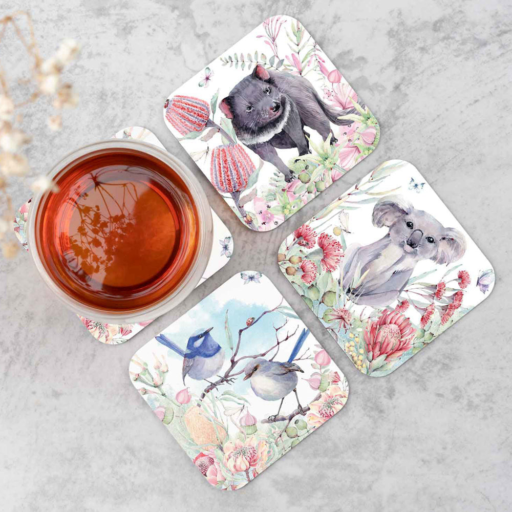 LMD Flora & Fauna Australian Wildlife Coasters Assorted Animals Set 9.5x9.5cm — image 4